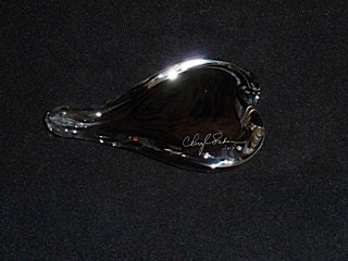 Hot-glass,  hand-made Black Glass heart