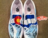 Custom Painted Vans Classic Slip-on Shoes (Womens)