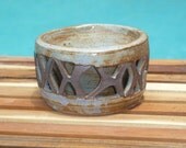Double walled carved bowl