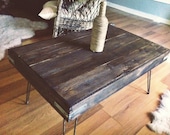 Industrial Stained Reclaimed Wood Coffee Table