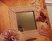 Altered original (new) Hand decorated mirror