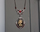 Skeleton cameo filigree necklace