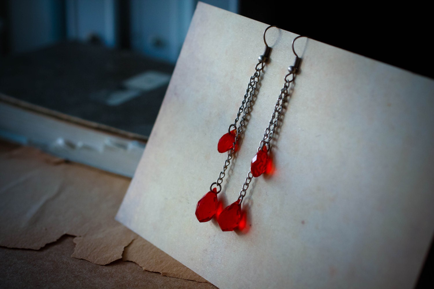 The blood drops earrings