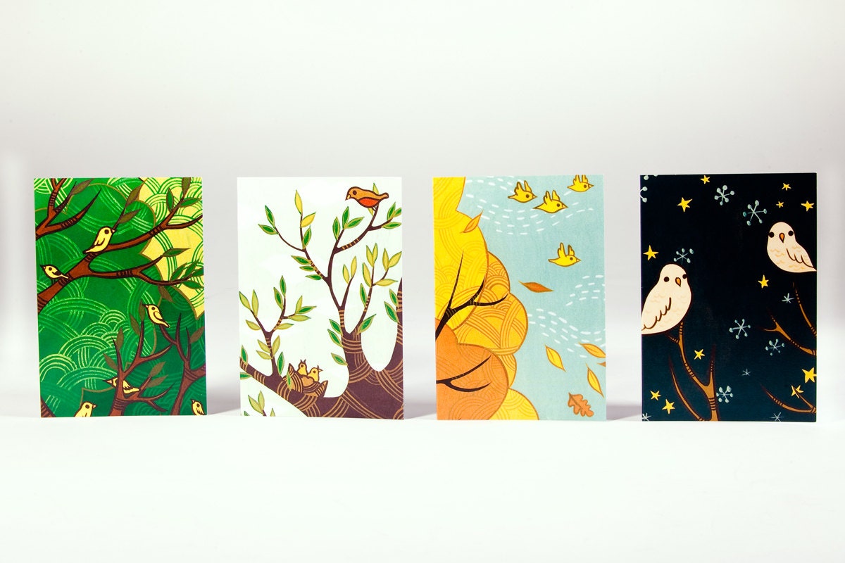 Blank Note Card Set - Bird Art by boygirlparty - Paper Goods Cards Easter Spring Notecards