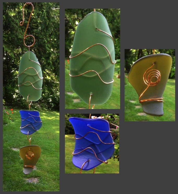 Suncatcher, Stained Glass, Beach Glass, Sea Glass, Copper, Sun Catcher