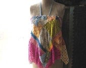 SALE - Beach Bar Top, Silk, Lace, Velvet, Colourful, Floaty, Free Size, Bohemian, Vintage Lace