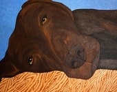 Labrador Folk Art  Painting FREE U.S. SHIPPING