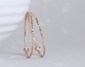 Flint Hoops - 14K ROSE goldfilled hoop earrings hammered facets