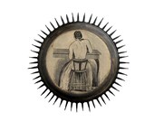 Bad Posture - Mixed Media Art Plaque - Original Sushipot Prickly Plaque