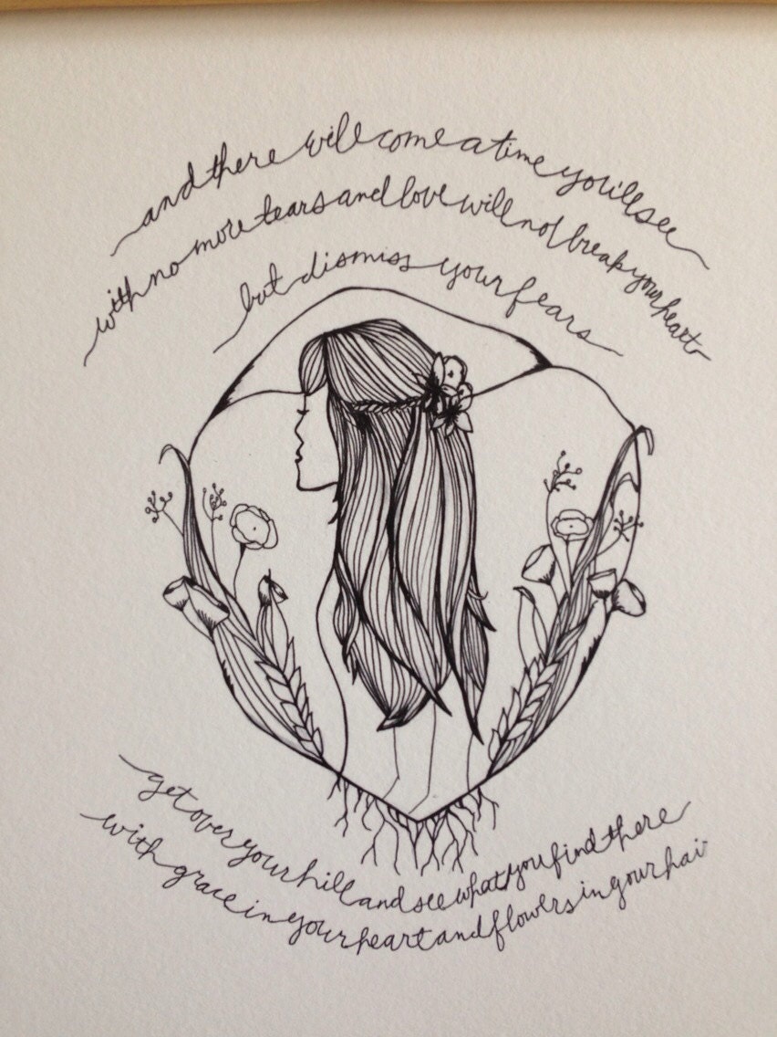 After the Storm // Original Drawing Print // Mumford and Sons Lyrics