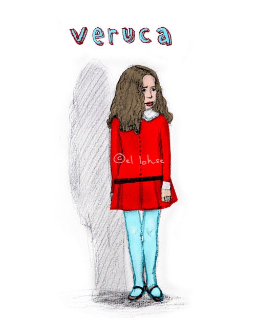 Ode to Veruca Salt ... Charlie and the Chocolate Factory inspired ... limited edition print ... only 10 prints are left