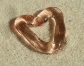 Lampwork Heart, Pink Bead,  Handmade SRA LETEAM Glassymom