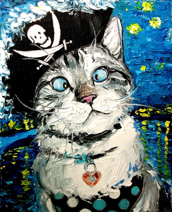 Spangles Conquers Night Rhone - print of original oil painting 8x10 inches