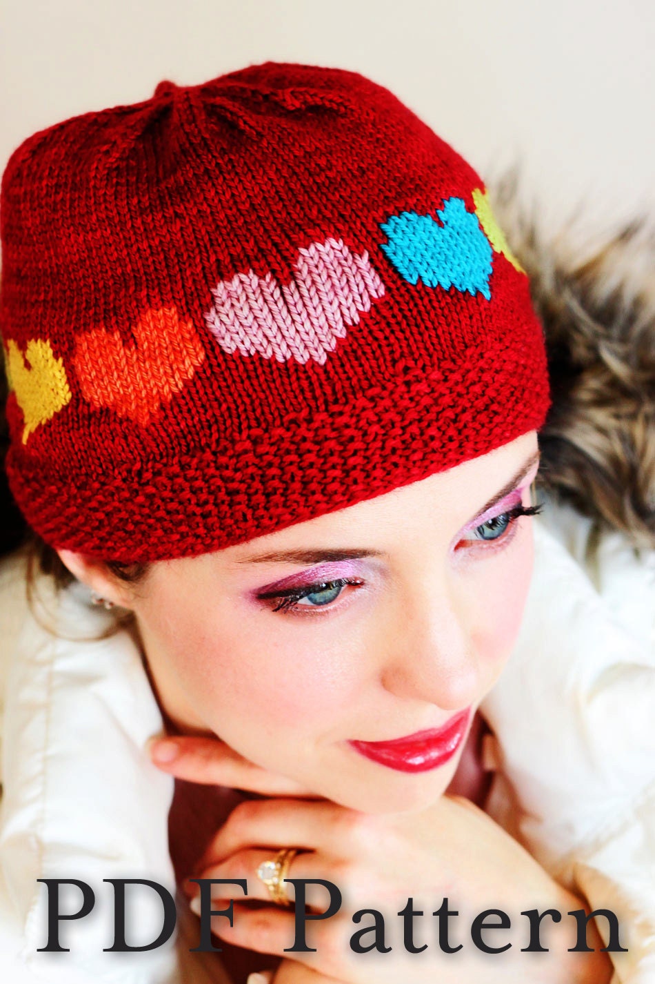Knit Hat Pattern: Heart Hat