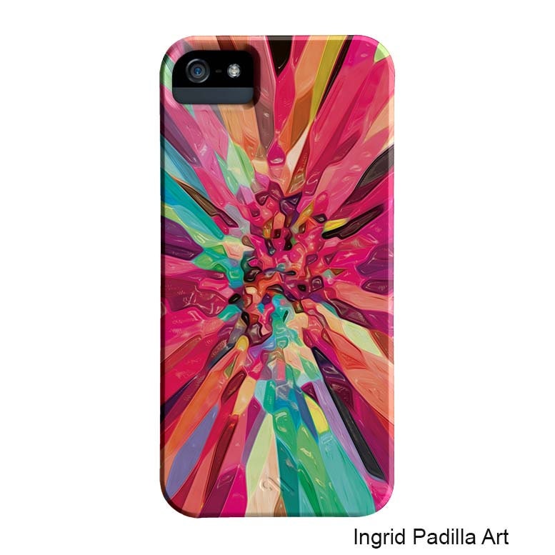 iPhone 5 Case or iPhone4 Case - Colorful Artsy Funky Abstract Art iPhone cases by Ingrid