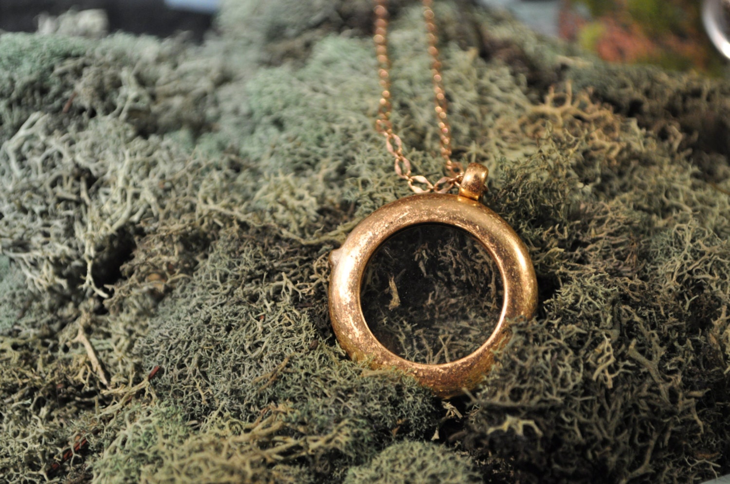 Round Locket Charm or Photo Necklace, Bronze Ox Finish with 18" chain