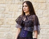 Black and Silver Emily Elaine Lace Capelet