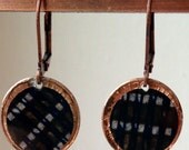 Penny Drop Earrings -  Black and White - Hand Painted Paper