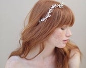 Bridal hair vine, headband, gold and crystal - Gold and crystal loops hair vine - Style 334 - Ready to Ship