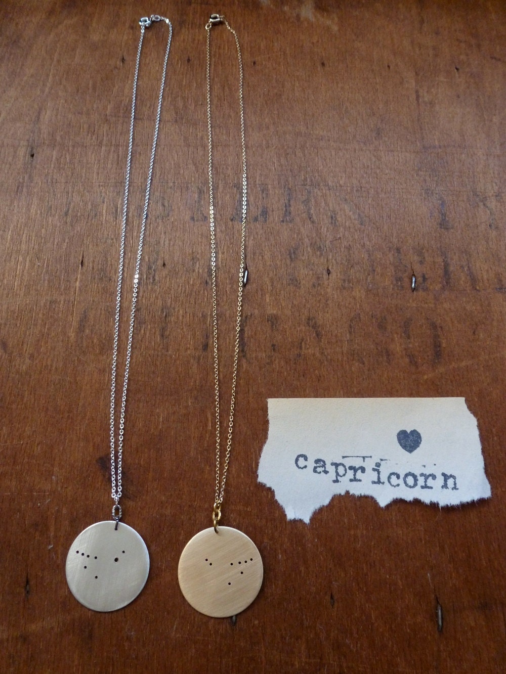 Capricorn. Zodiac Constellation Pendant Necklace