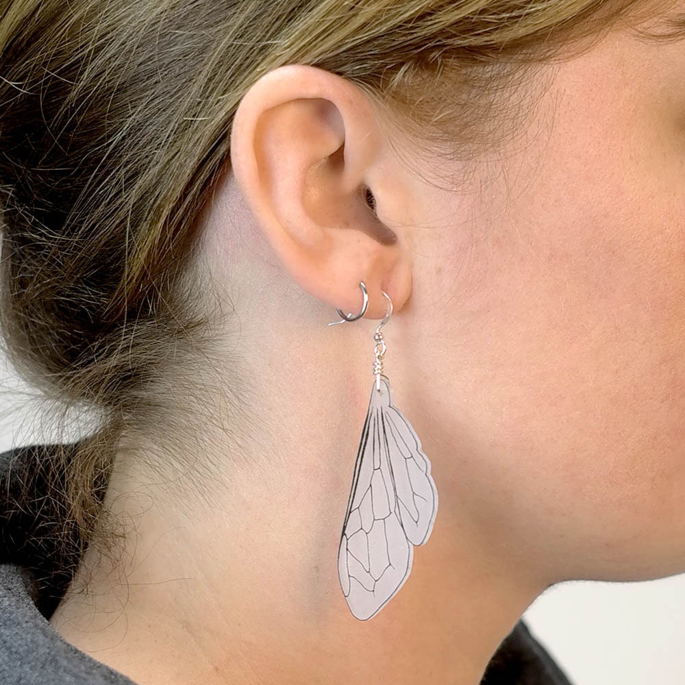 Honey bee wing dangle earrings