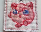 Jigglypuff Purin Pokémon cross stitched pendant