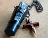 Vampire Repellent Protection Holy Water Bottle Cross Necklace