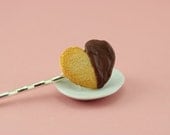 Chocolate-Dipped Heart Cookie Bobby Pin