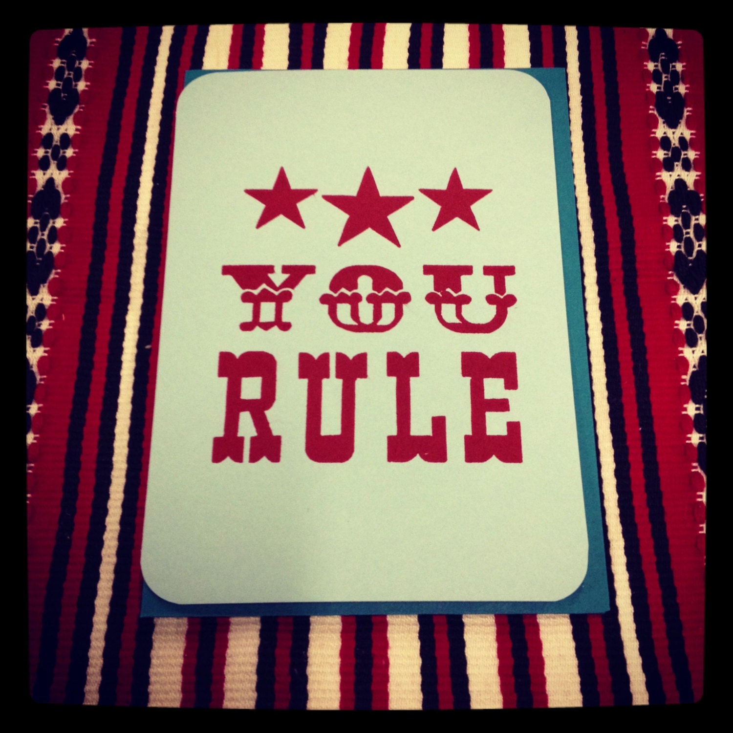 YOU RULE Letterpress printed card