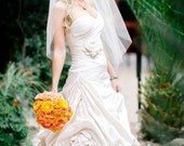 Bridal sash, Silk belt, Custom Fabric flower wedding dress sash