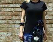 CUSTOM order Organic Cotton T Shirt Mini DRESS upcycled T shirt patchwork applique