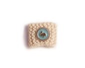 Knitted Ring - White with Pale Blue Insignia Button - From The Admiral's Collection