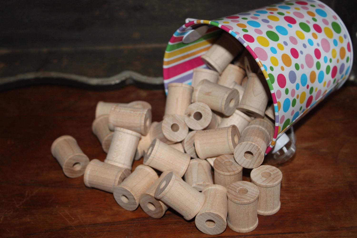 Wood Spools -- 1" X 3/4"--set of 12