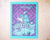 Acrocats - the show poster - hand pulled screenprint limited edition