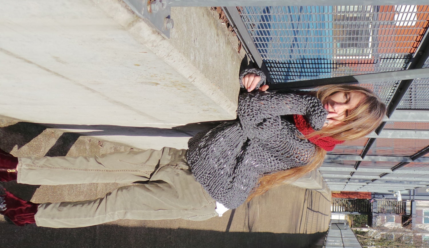Grey sweater /  Chunky oversized grunge sweater