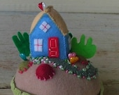 Little Blue House Pincushion