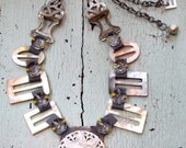 By the Light of the Silvery Moon - Repurposed Vintage Necklace