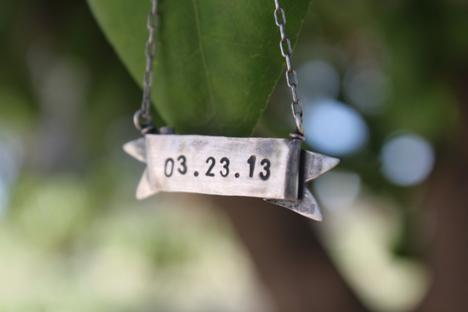 Custom Date Banner Necklace