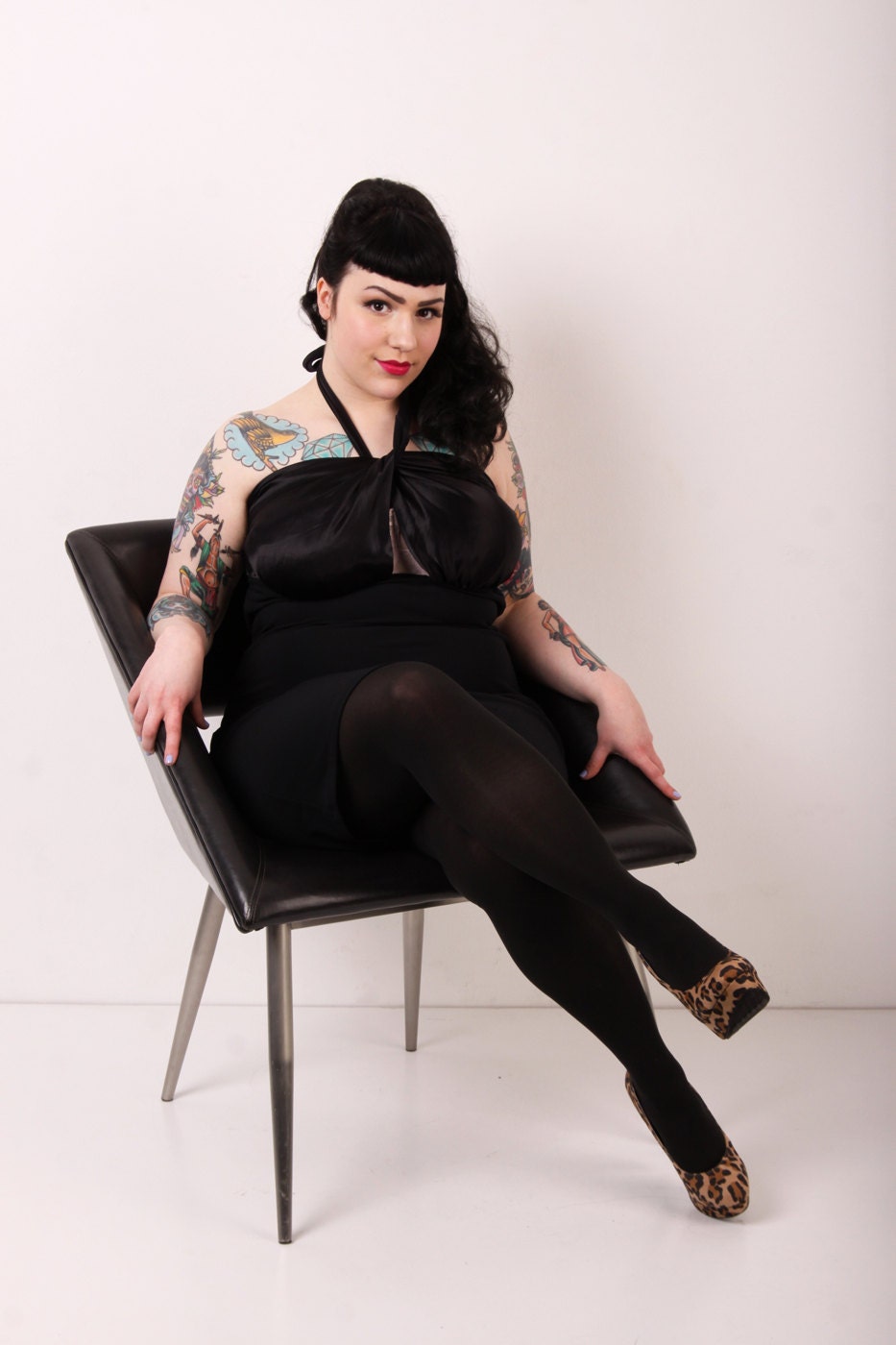 Peek-a-boo dress - Vintage Plus Size Dress - 12 14 1x