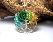 Family Tree birthstone necklace - Grandmother or  Mothers day gift - Sterling Silver pendant - personalized gift custom in law great grandma