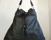 Chloe, Handmade black leather duffel / shoulder bag.