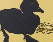 Yellow Black Duckling Card