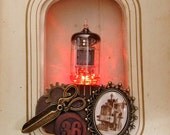Steampunk jewelry - light up vacuum tube pin - Neverwas Haul fundraiser pin