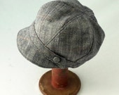 Newsboy Hat in Blue Plaid Raw Silk : Womens Hats  - Janis - L