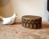 Vintage Leather Box : Embossed Trinket Box made in Italy