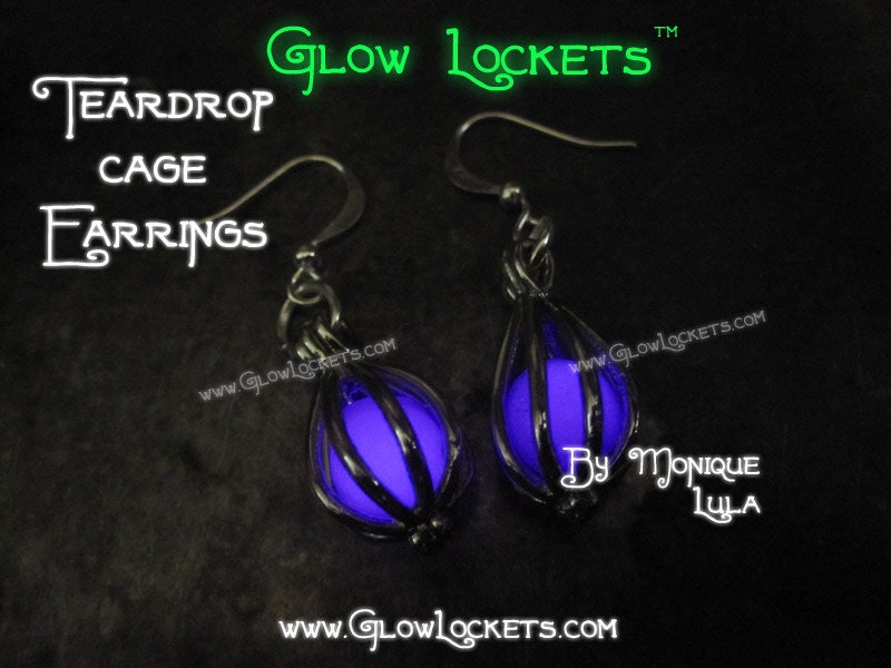 Teardrop Glow Cage Earrings leverback