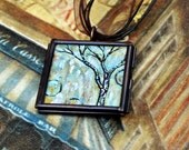 Tree of Life Pendant - Necklace - Painting - Handpainted Jewelry  - Original Dana Marie Wearable Art  - ebsq