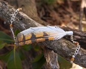 Barn Owl Feather - Leather Bracelet
