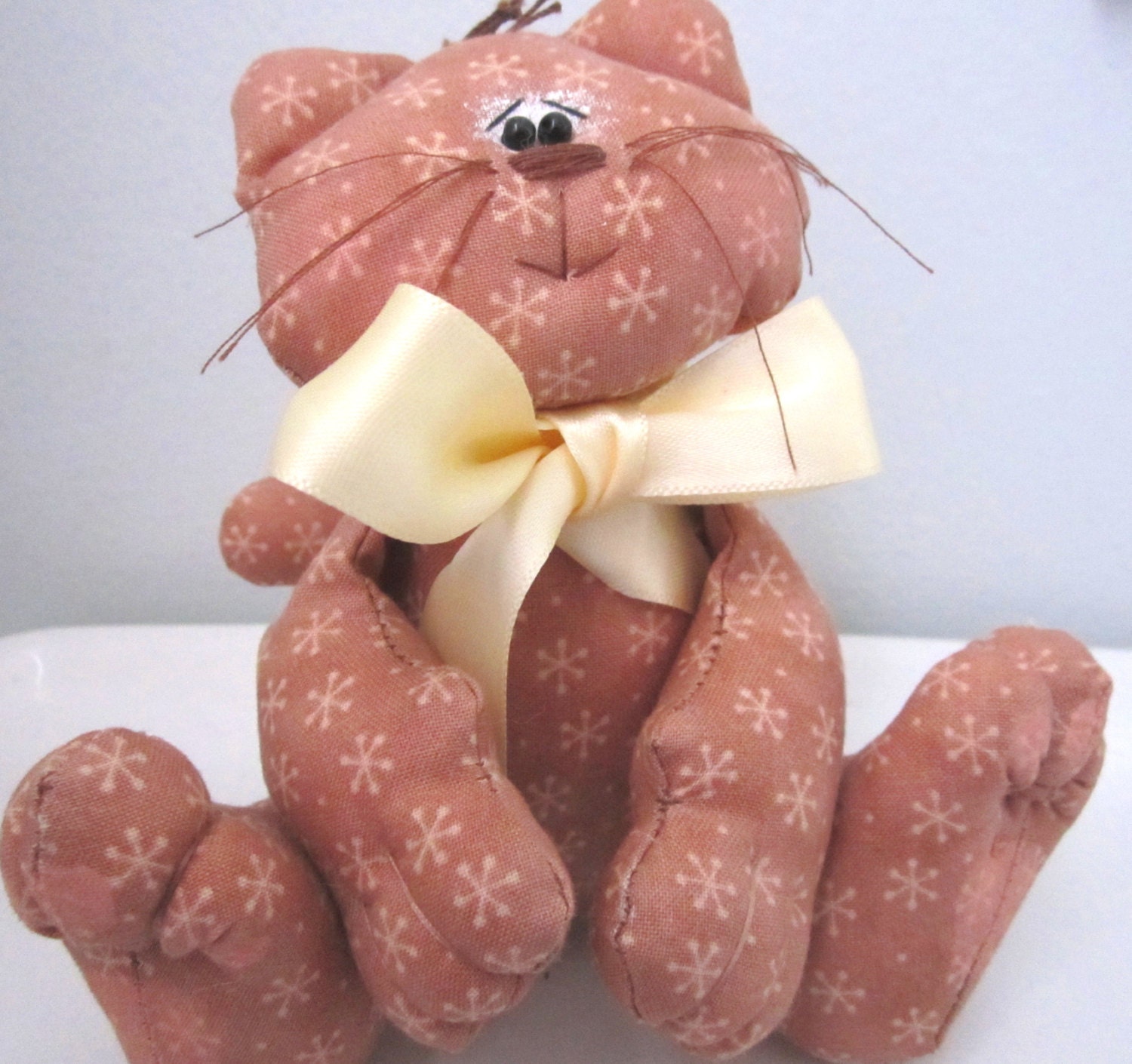 Tan Kitty Cat Self Sitter Stuffed Animal