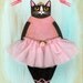 Kitty Ballerina Original Cat Folk Art Painting